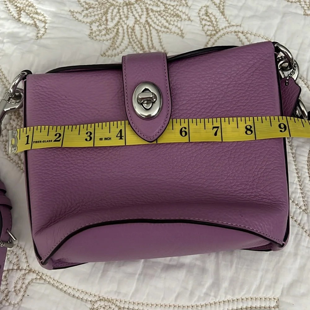 RARE Coach Addie Lavender Leather Crossbody Bag small - Picture 13 of 15